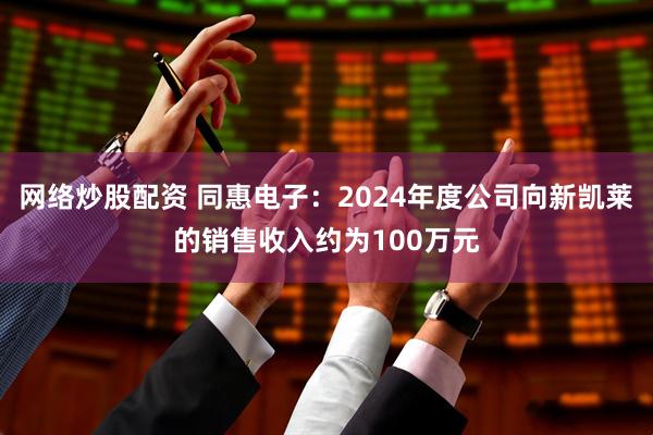 网络炒股配资 同惠电子：2024年度公司向新凯莱的销售收入约为100万元